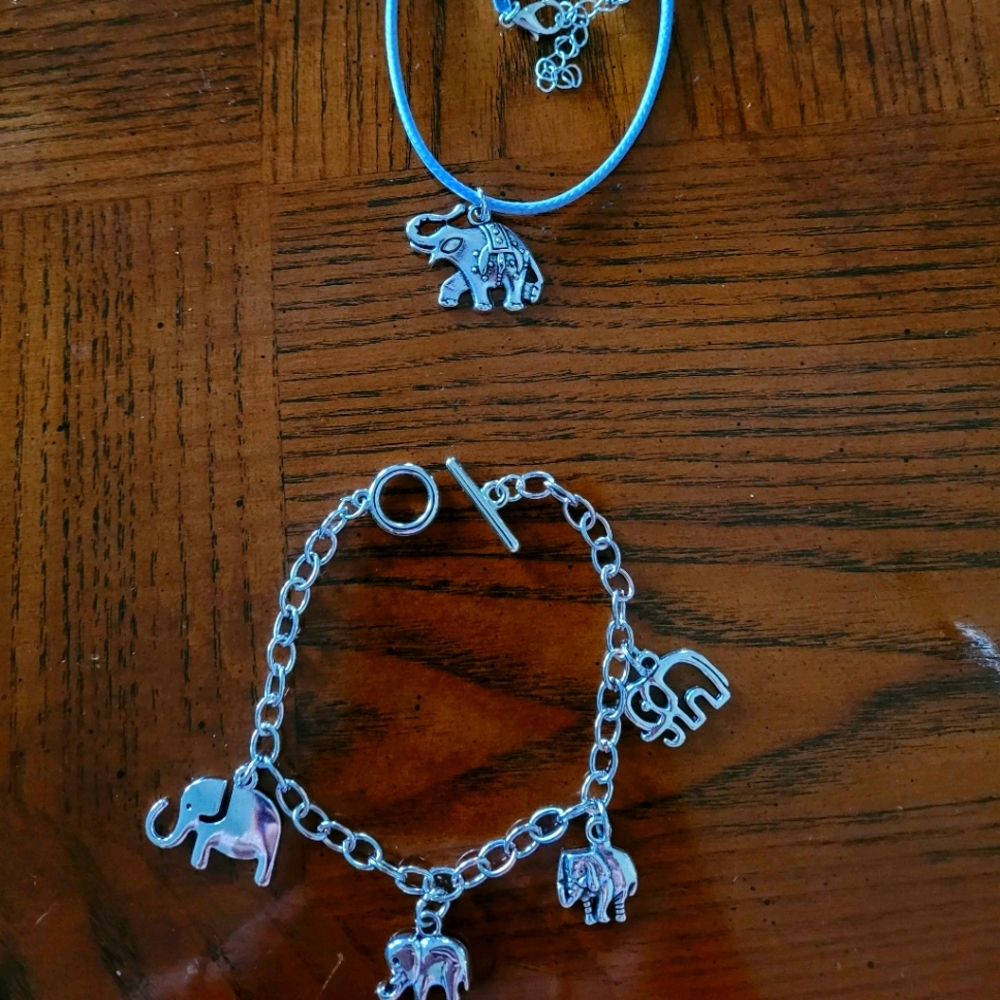 Elephant Charm bracelet with matching necklace